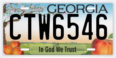 GA license plate CTW6546