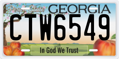 GA license plate CTW6549