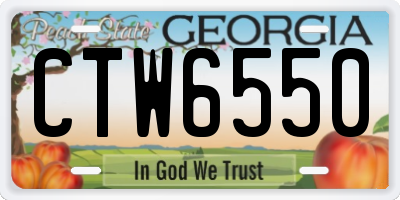 GA license plate CTW6550
