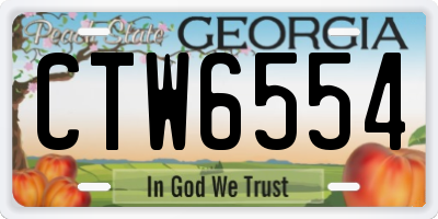 GA license plate CTW6554