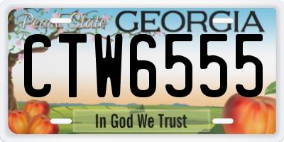 GA license plate CTW6555