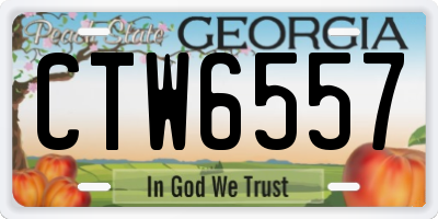 GA license plate CTW6557