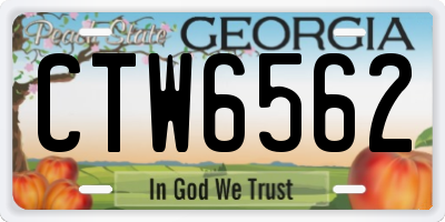 GA license plate CTW6562