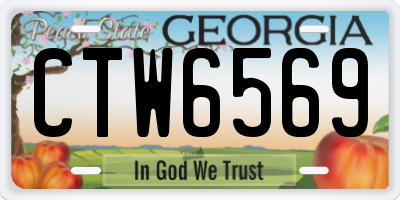 GA license plate CTW6569