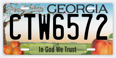 GA license plate CTW6572