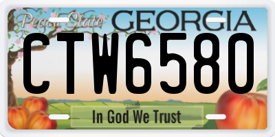 GA license plate CTW6580