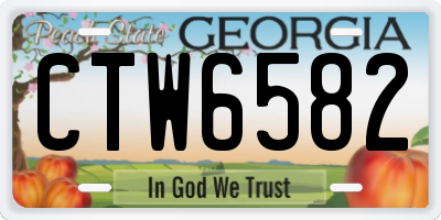 GA license plate CTW6582