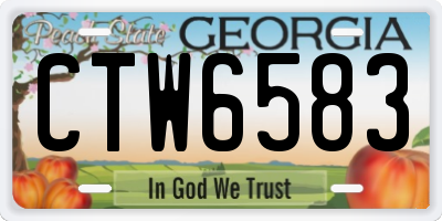 GA license plate CTW6583