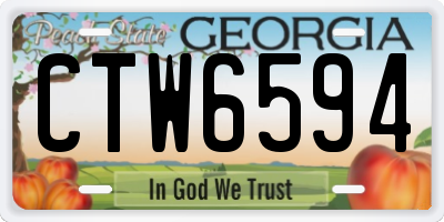 GA license plate CTW6594