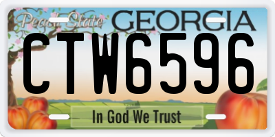 GA license plate CTW6596