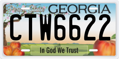 GA license plate CTW6622
