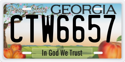 GA license plate CTW6657