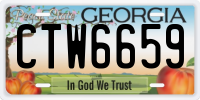 GA license plate CTW6659