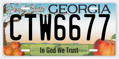 GA license plate CTW6677