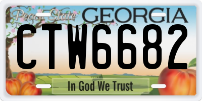GA license plate CTW6682
