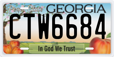 GA license plate CTW6684