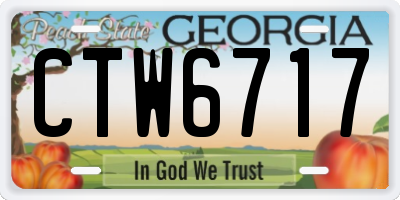 GA license plate CTW6717