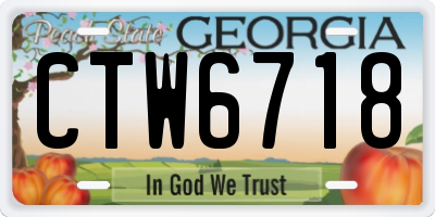 GA license plate CTW6718