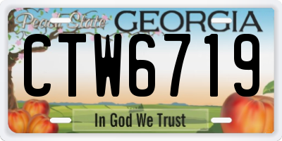 GA license plate CTW6719