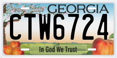 GA license plate CTW6724