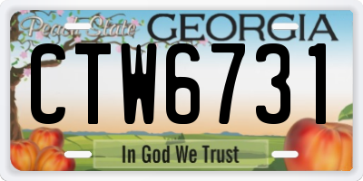 GA license plate CTW6731