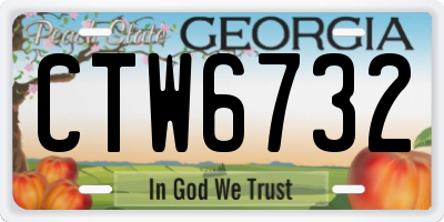 GA license plate CTW6732