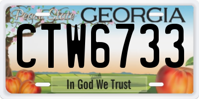 GA license plate CTW6733