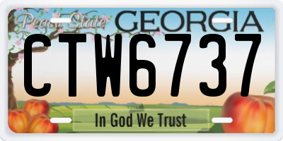 GA license plate CTW6737
