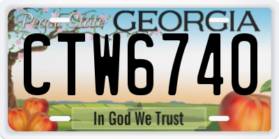 GA license plate CTW6740