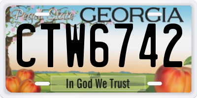 GA license plate CTW6742