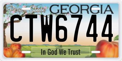GA license plate CTW6744