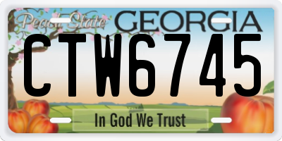 GA license plate CTW6745