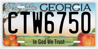 GA license plate CTW6750