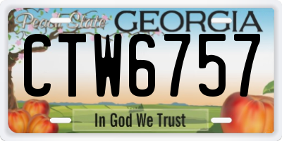 GA license plate CTW6757