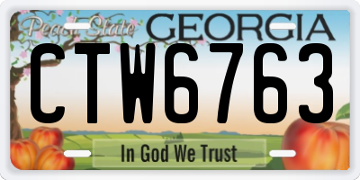 GA license plate CTW6763