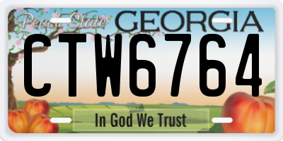 GA license plate CTW6764
