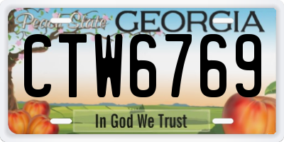GA license plate CTW6769
