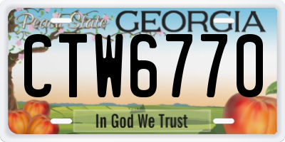 GA license plate CTW6770
