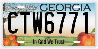 GA license plate CTW6771