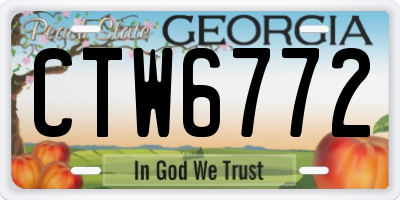 GA license plate CTW6772