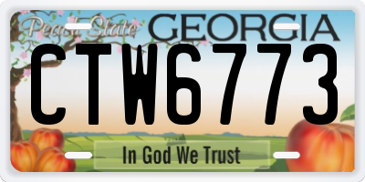 GA license plate CTW6773