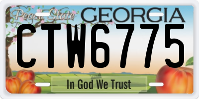GA license plate CTW6775