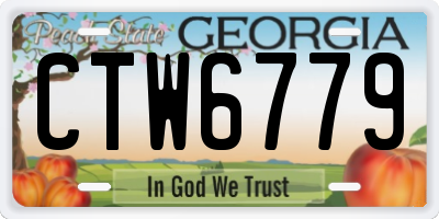 GA license plate CTW6779