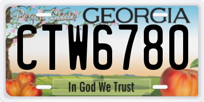 GA license plate CTW6780