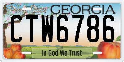 GA license plate CTW6786