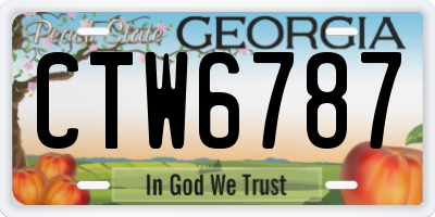 GA license plate CTW6787