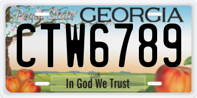 GA license plate CTW6789