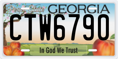 GA license plate CTW6790