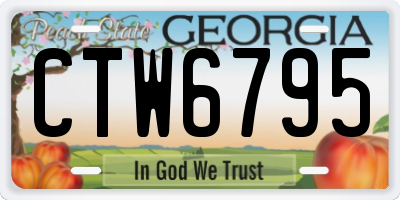 GA license plate CTW6795