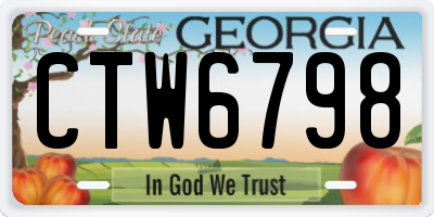 GA license plate CTW6798